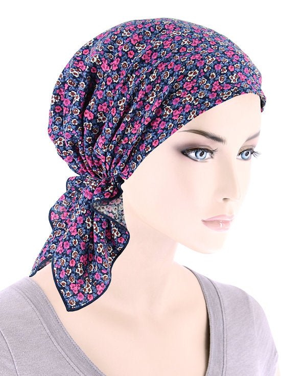 Shorty Scarf Navy Dainty Floral