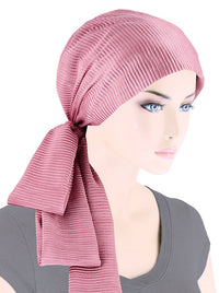 Head Wrap Scarf Plisse Rose Pink