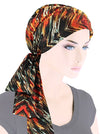 Head Wrap Scarf Red Amber