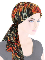Head Wrap Scarf Red Amber
