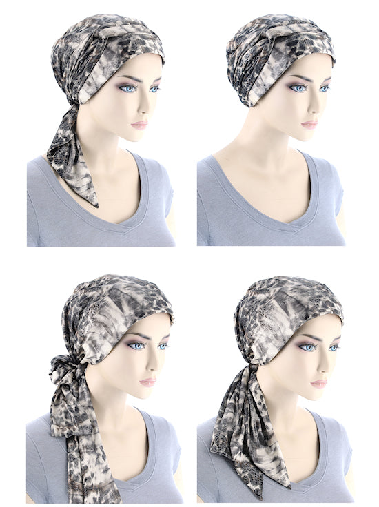 Head Wrap Scarf Brown Jersey