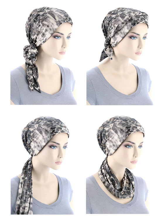 Head Wrap Scarf Brown Gold Shimmer