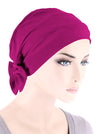 Cloche Bow Cap Plum