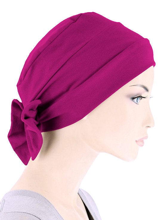 Cloche Bow Cap Plum
