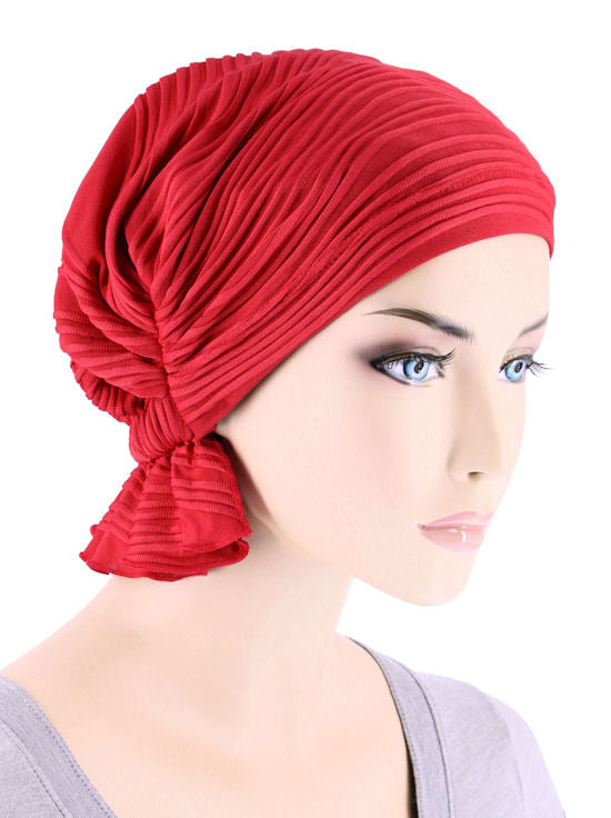 Abbey Cap Red Wave Micro Ruffle