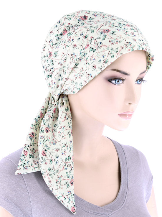 Fashion Scarf Ivory Pink Floral