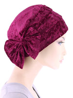 Winter Cloche Bow Hat Raspberry Sequin