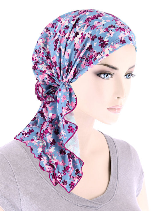 Bella Scarf Blue Pink Floral