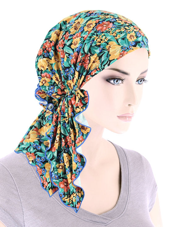 Bella Scarf Yellow Green Spring Floral