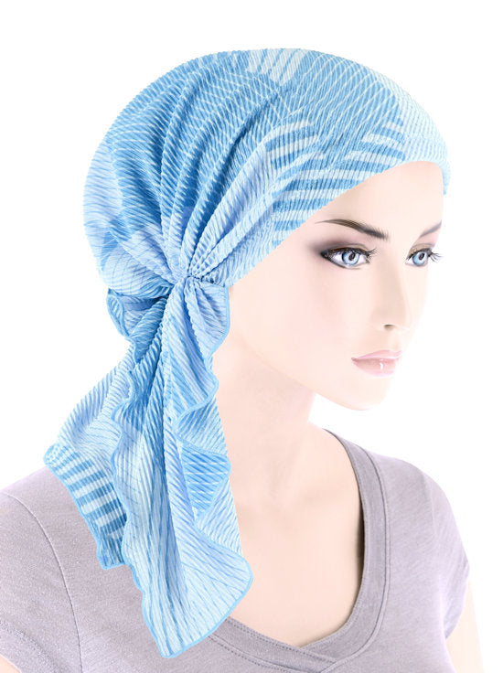 Bella Scarf Plisse Patchwork Blue