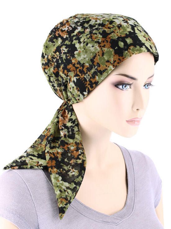 Fashion Scarf Abstract Floral Green